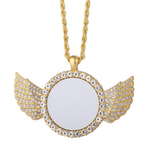 sublimation angel wings necklace